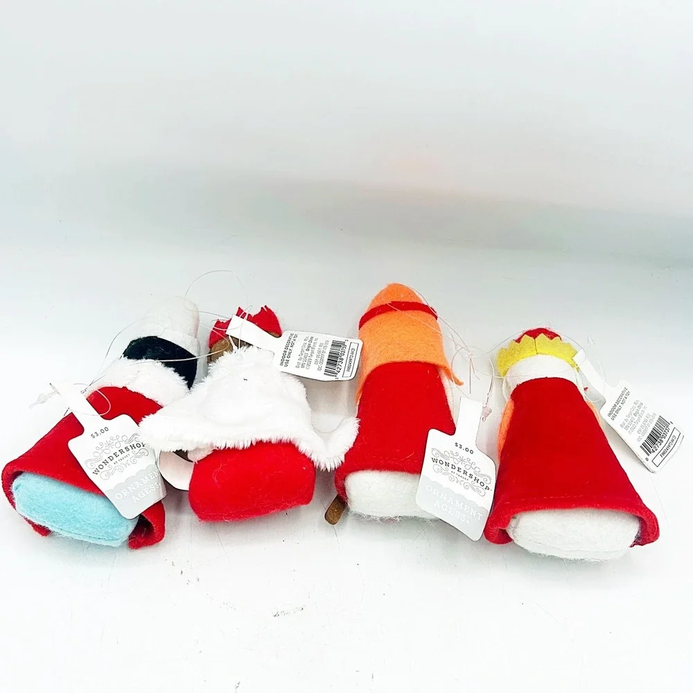 Set of 4 Target Wondershop Three Wise Men & Shepherd Fabric Ornaments‎
